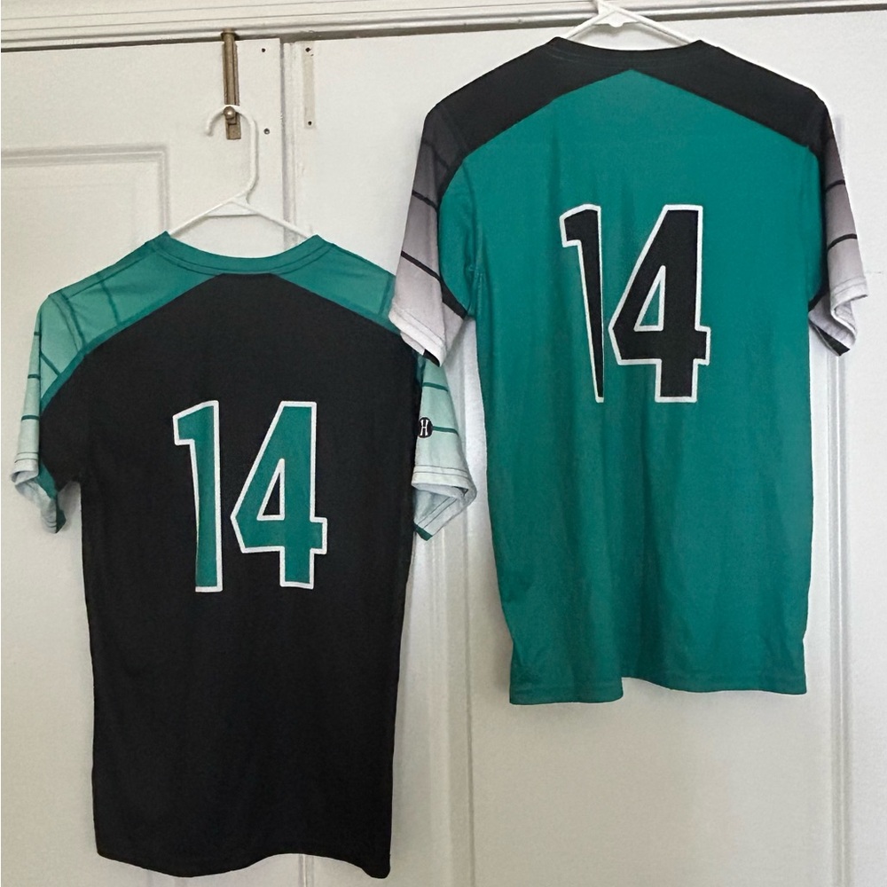 BUNDLE: 2 Teal/Black Baseball Jerseys Youth Large - perfect for practice! - Picture 3 of 6